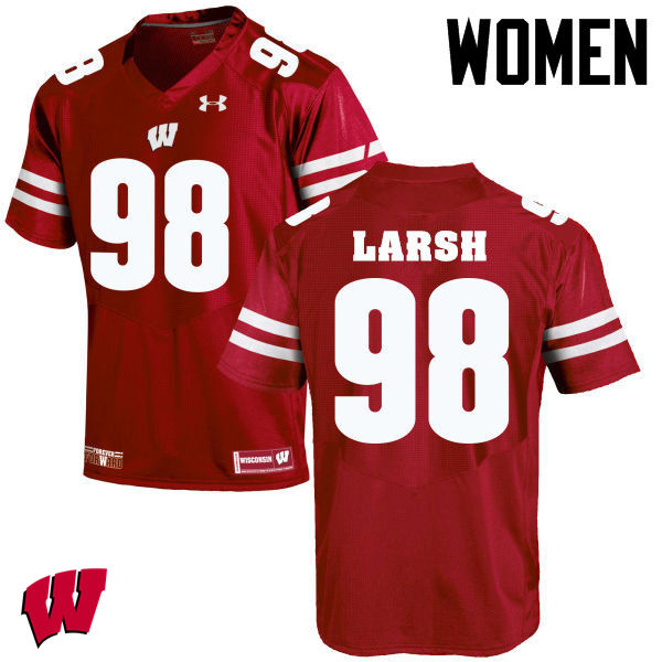Wisconsin Badgers Women's #98 Collin Larsh NCAA Under Armour Authentic Red College Stitched Football Jersey ID40D12TP